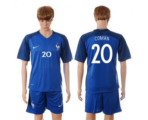 France #20 Coman Blue Soccer Country Jersey